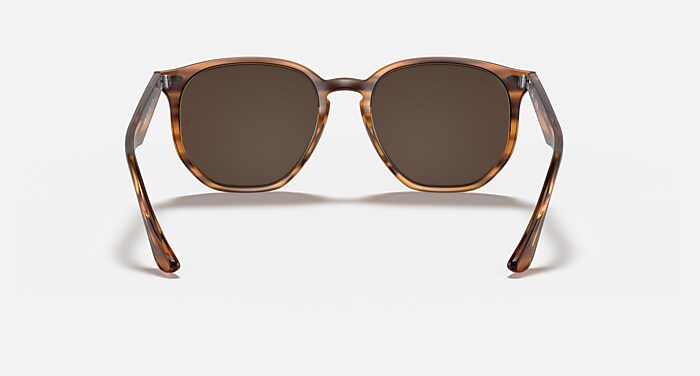 RB4306 Sunglasses in Striped Red Havana and Dark Brown (54-19