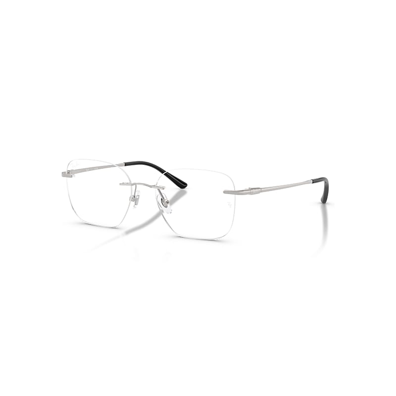 Ray-Ban Eyeglasses Unisex Rb8783d Titanium Optics - Silver Frame Clear Lenses Polarized 52-17