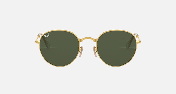 ROUND METAL FOLDING Sunglasses in Gold and G-15 Green (53-20