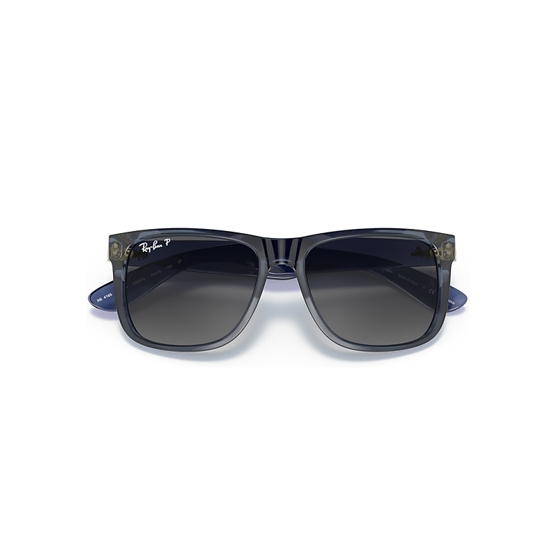 Ray-Ban Justin Sunglasses RB4165 Matte Transparent Blue Frame with Gray Lenses Ray-Ban Justin RB4165 Sunglasses - 100% UV Protection, Case  main image 2