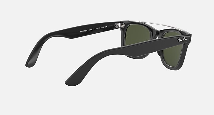 WAYFARER DOUBLE BRIDGE Sunglasses in Black and G-15 Green (52-22