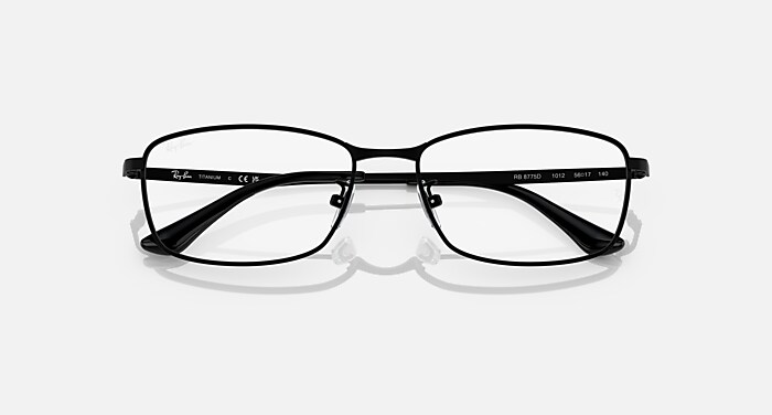 Rb8775 Optics メガネ ブラック フレーム クリア レンズ (56-17