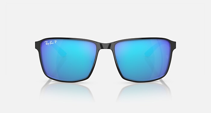 RB3721 POLARIZED+ LENSES Polarized Sunglasses in Black On Silver