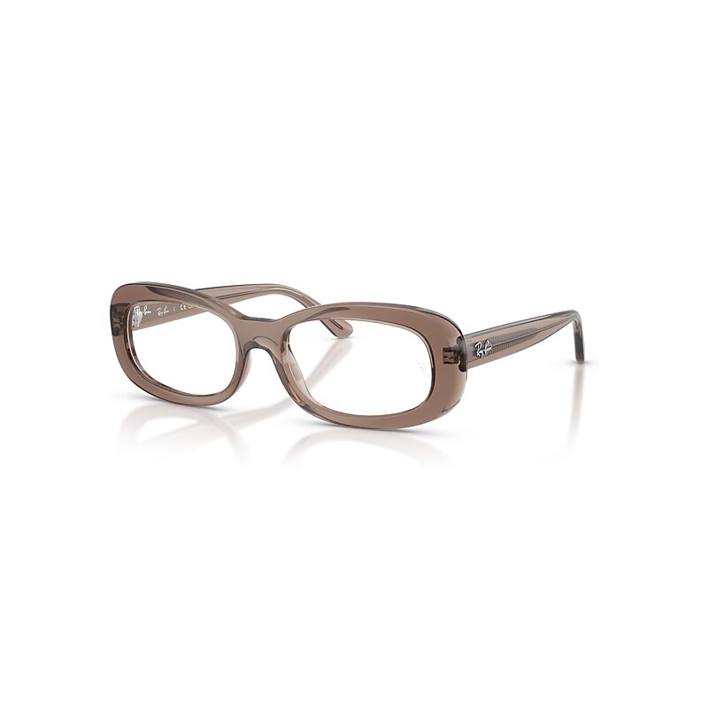 Ray-Ban Eyeglasses Women's Optics - Transparent Beige Frame Clear Lenses Polarized 53-18, RB2221V - Image 1