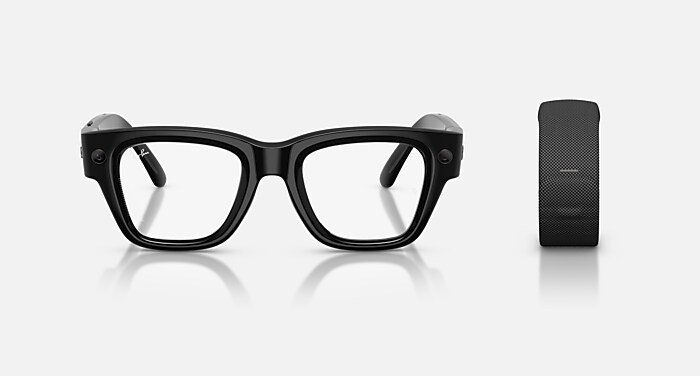 META RAY-BAN DISPLAY AI Glasses in Black and Clear/Grey (51-23