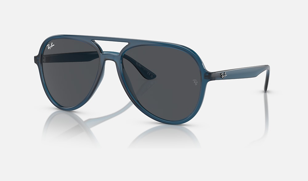 Ray-Ban pレンズ　ダークブルーオーバルサングラス RB4376 サングラス オパールダークブルー と ダークグレー (57-16