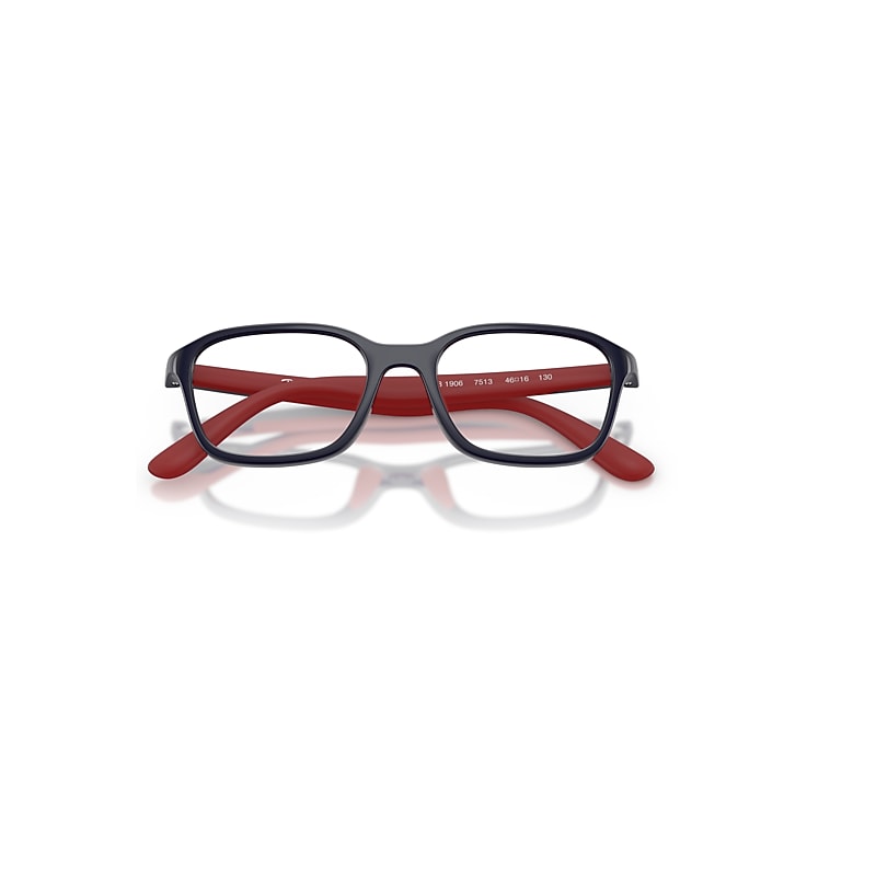 Ray-Ban Rb1906 Opitcs Kids Bio-based Optical Blue/rubber Red Frame Clear Lenses Polarized 46-16