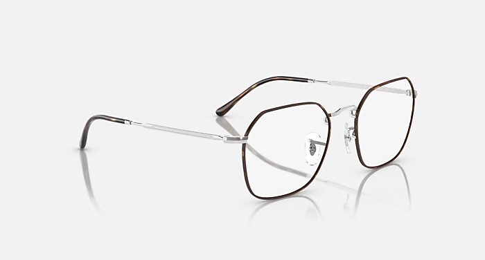 JIM OPTICS メガネ ハバナオンシルバー と クリア (53-20) - RB3694V