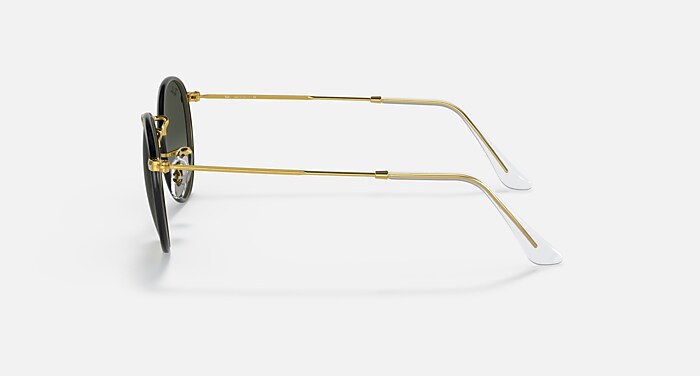 ROUND METAL FULL COLOR LEGEND Sunglasses in Black On Gold and Grey