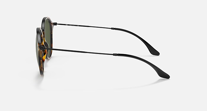 ROUND FLECK Sunglasses in Black Havana and G-15 Green - RB2447
