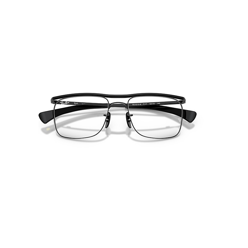 Ray-Ban Rb6519m Optics Scuderia Ferrari Collection Optical Black Frame Clear Lenses Polarized 52-18