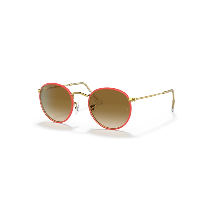 Ray-Ban Round Metal Full Color Legend Gafas De Sol Oro Montura Marrón Lentes 50-21