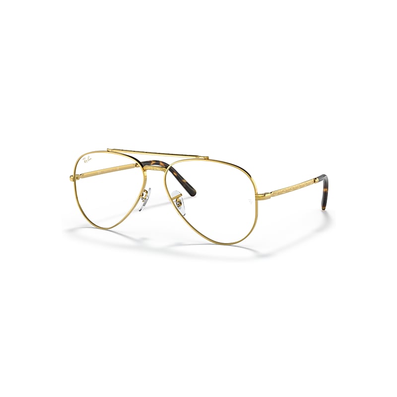 Ray-Ban Eyeglasses  New Aviator Optics - Gold Frame Clear Lenses Polarized 58-14, RB3625V