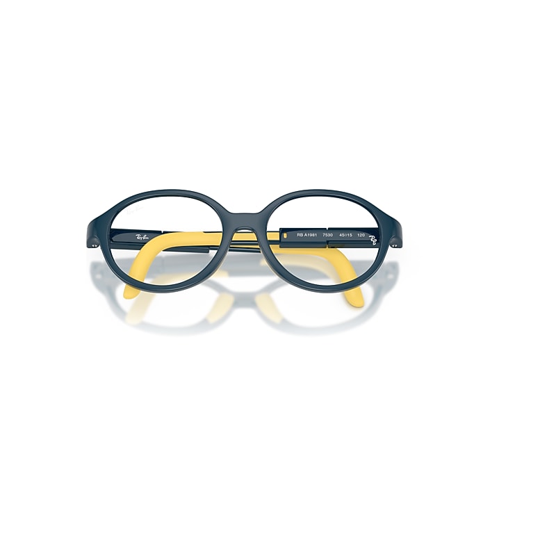 Ray-Ban Rba1981 Optics Kids Bio-based Optical Blue & Yellow Frame Clear Lenses Polarized 43-15