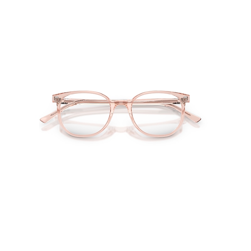 Ray-Ban Elliot Optics Eyeglasses Transparent Pink Frame Transparent Lenses Polarized 50-19