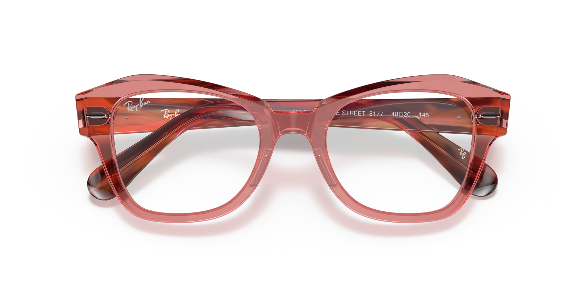 Ray-Ban State Street Optics Eyeglasses Striped Pink Havana Frame Clear Lenses Polarized 46-20 125$