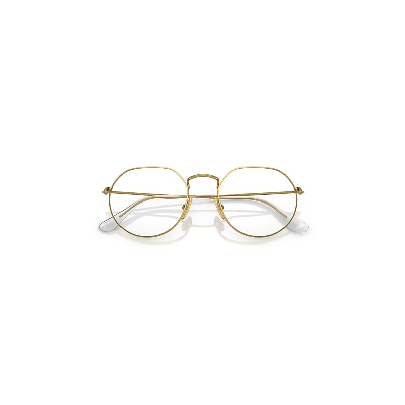 Ray-Ban Jack Titanium Optics Eyeglasses Gold Frame Clear Lenses Polarized 49-20