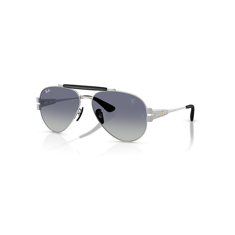 Ray-Ban Sunglasses   Scuderia Ferrari Collection - Matte Silver Frame Grey Lenses 58-14, RB3762M