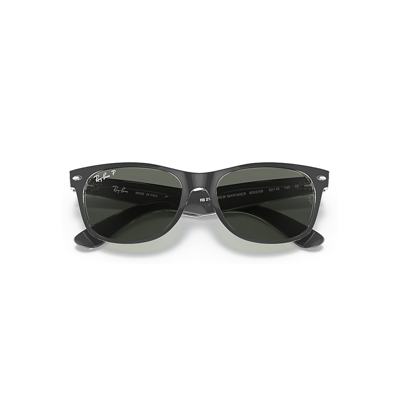 NEW WAYFARER CLASSIC Polarized Sunglasses in Black On Transparent