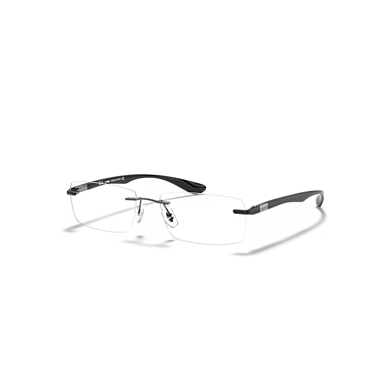 Ray-Ban Eyeglasses Unisex Rb8724 Optics - Black Frame Clear Lenses Polarized 54-17