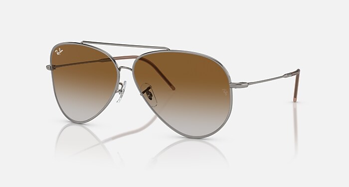 AVIATOR REVERSE Sunglasses in Gunmetal and Brown (62-11  display picture 3
