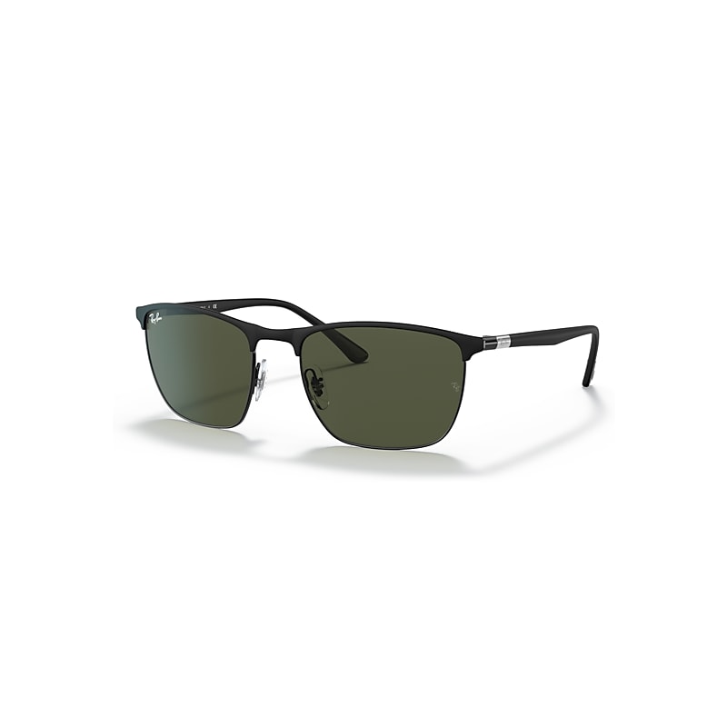 Ray-Ban Rb3686 Sunglasses Black Frame Green Lenses 57-19
