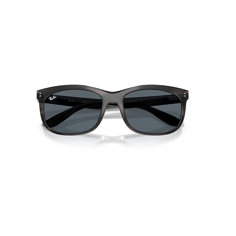 Ray-Ban Balorette Sunglasses Striped Gray Frame Blue Lenses 60-19