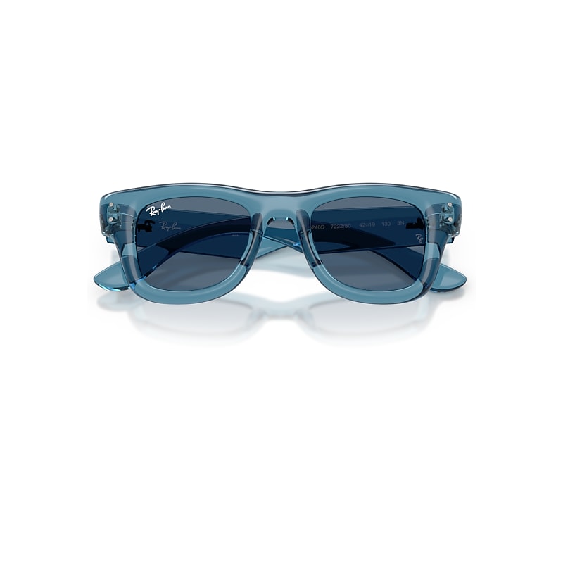 Ray-Ban Puffer Kids Bio-based Sunglasses Transaprent Blue Frame Blue Lenses 42-19