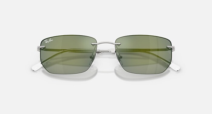 RB3768 Sunglasses in Silver and Green Mirror Green (56-17