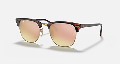 CLUBMASTER FLASH LENSES サングラス ゴールド上にハバナ と ブルー