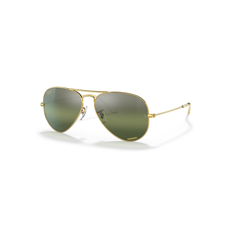 Ray-Ban Sunglasses Aviator Polarized+ Lenses - Gold Frame Green Lenses Polarized 58-14, RB3025 - Image 1