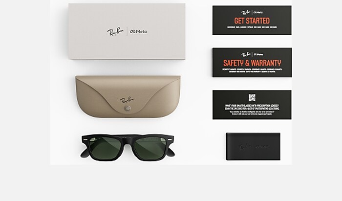 RAY-BAN META AUDIO BURBANK AI Glasses in Black and Clear/Green