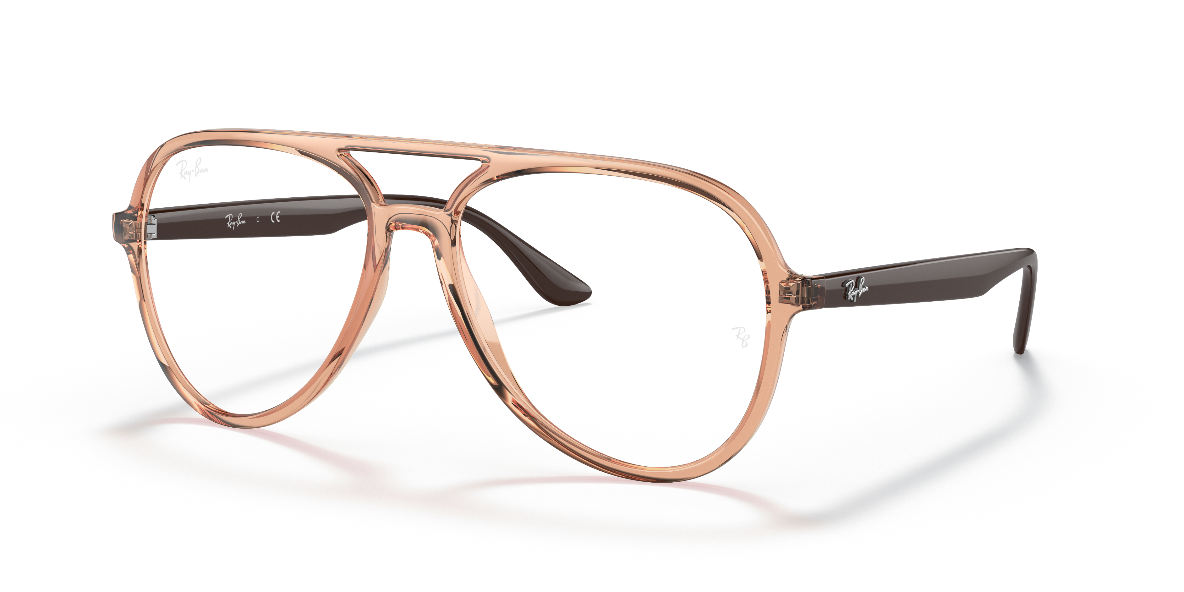 Rb4376v Optics Eyeglasses with Polished Transparent Brown Frame ...