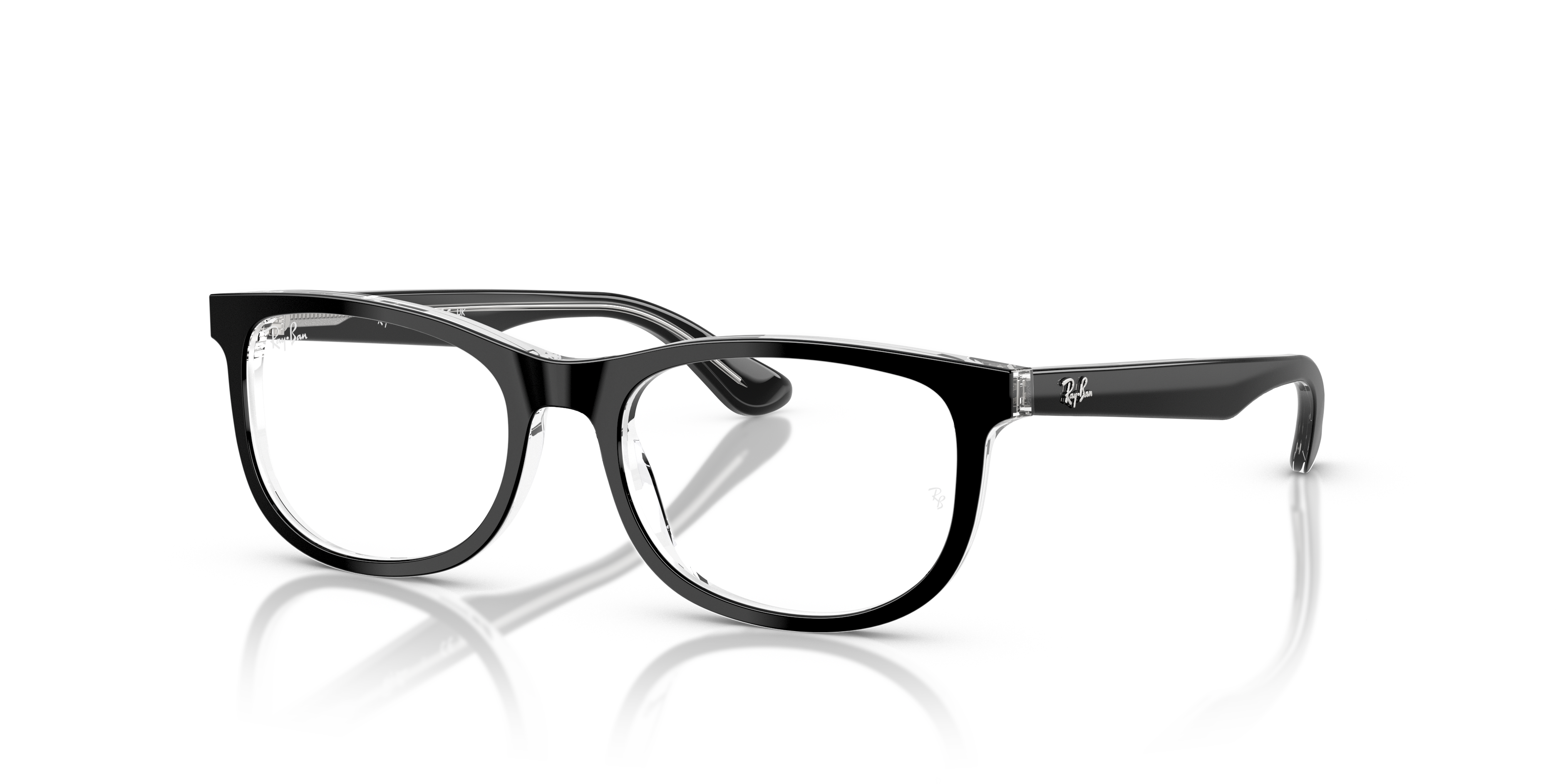 MODA Occhiali Da Vista Vintage: Montatura Trasparente E Nera, Unisex, Lenti UV Rimovibili