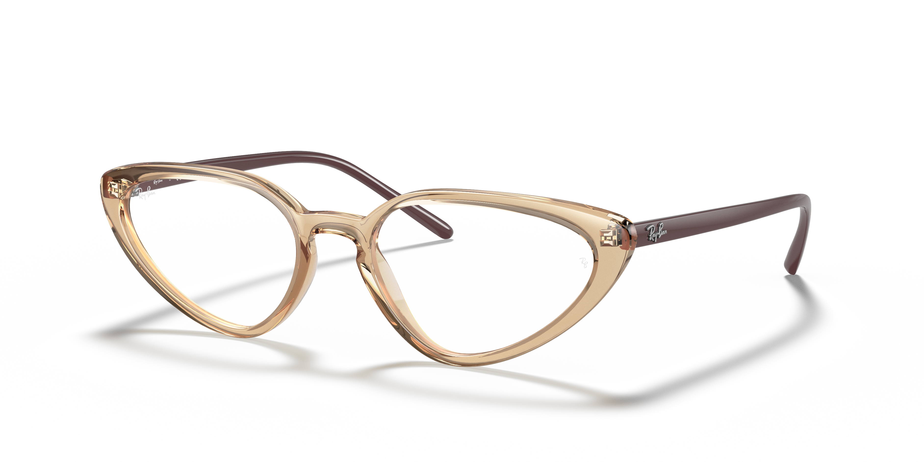 Rb7188 Optics Eyeglasses with Polished Transparent Light Brown Frame ...