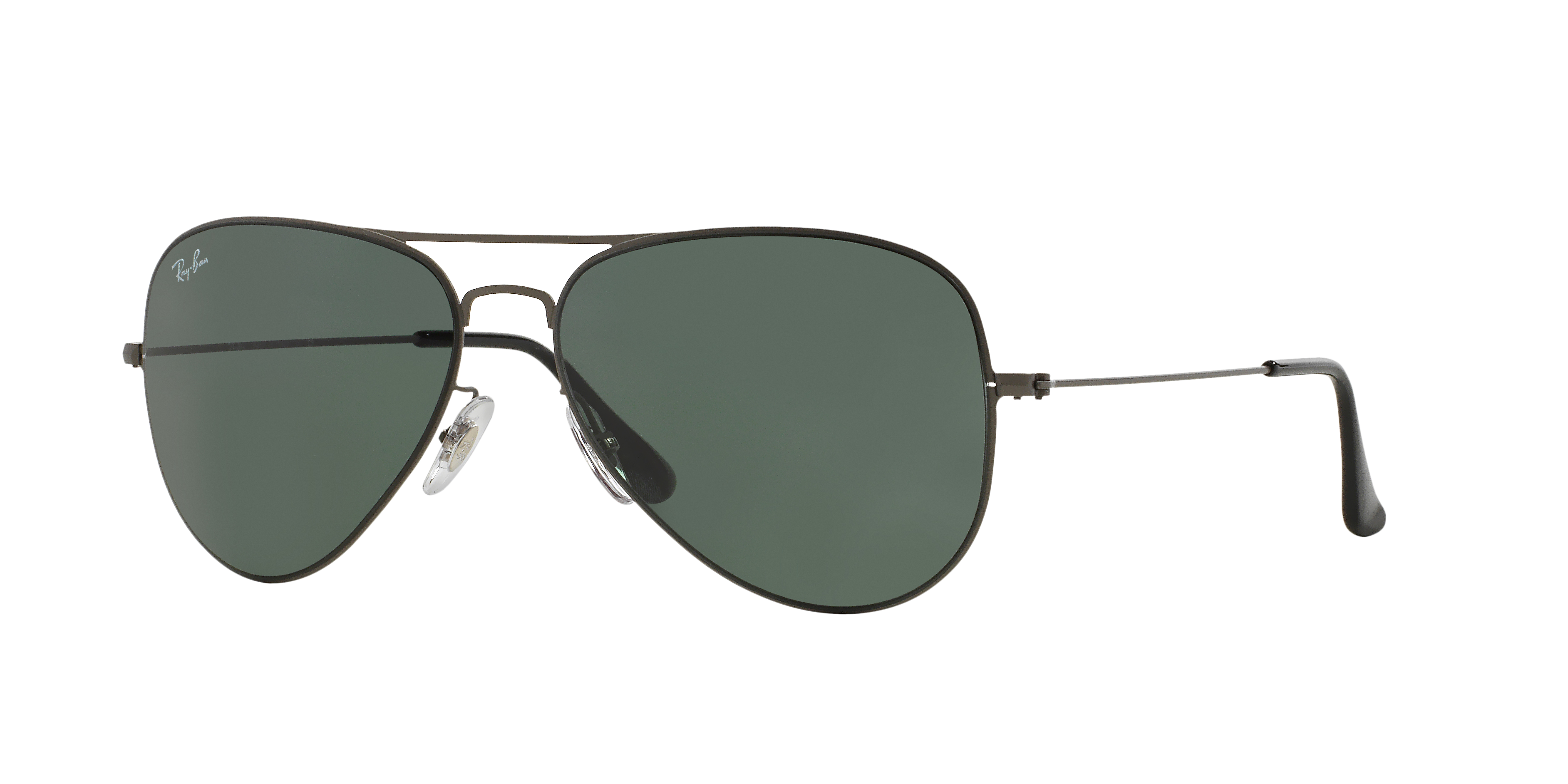 Aviator Flat Metal Sunglasses in Gunmetal and Green - RB3513 | Ray-Ban®