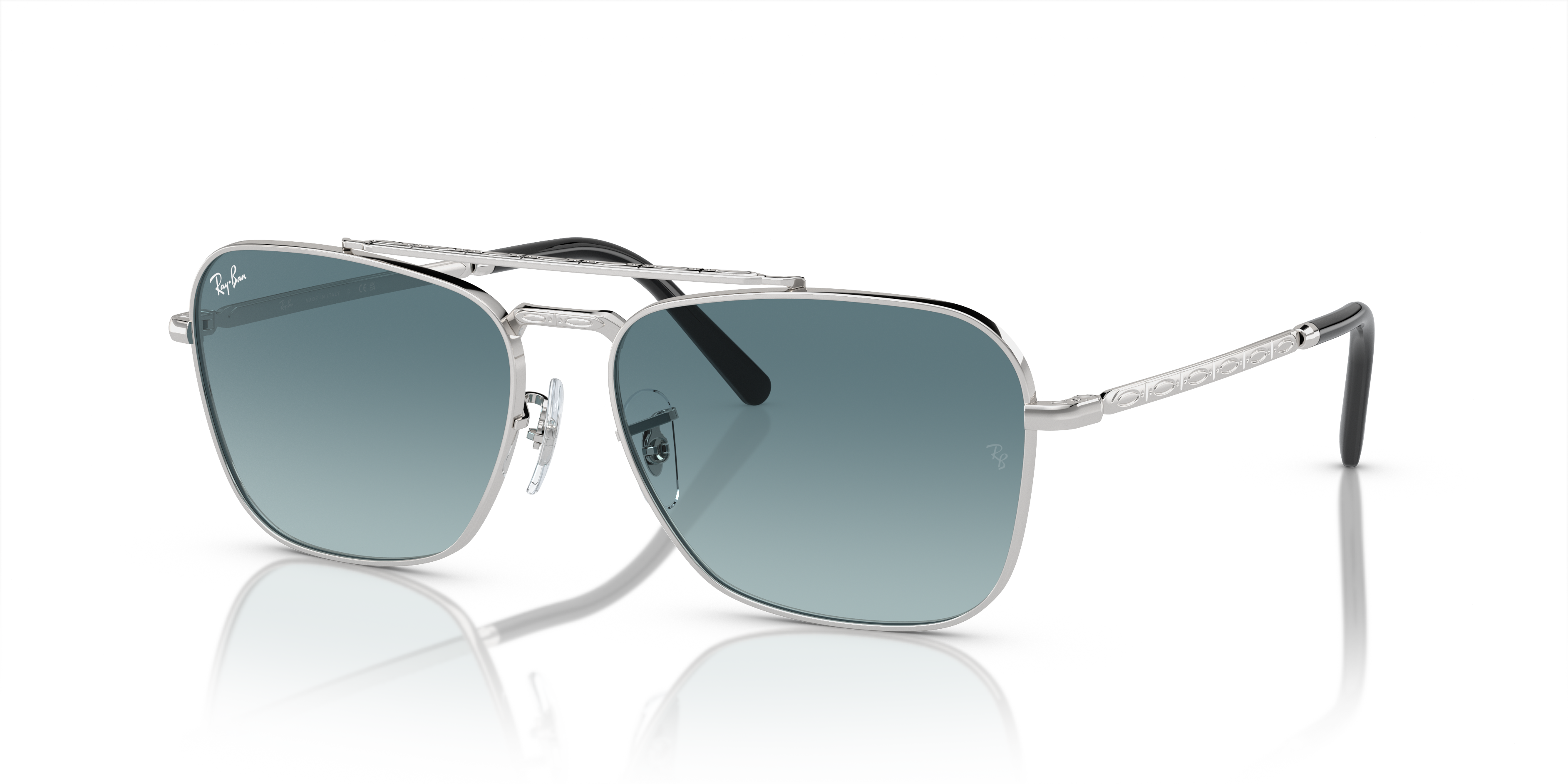 Raybaon Caravan New Caravan Sunglasses in Polished Silver and Blue/Grey - RB3636 | Ray ...