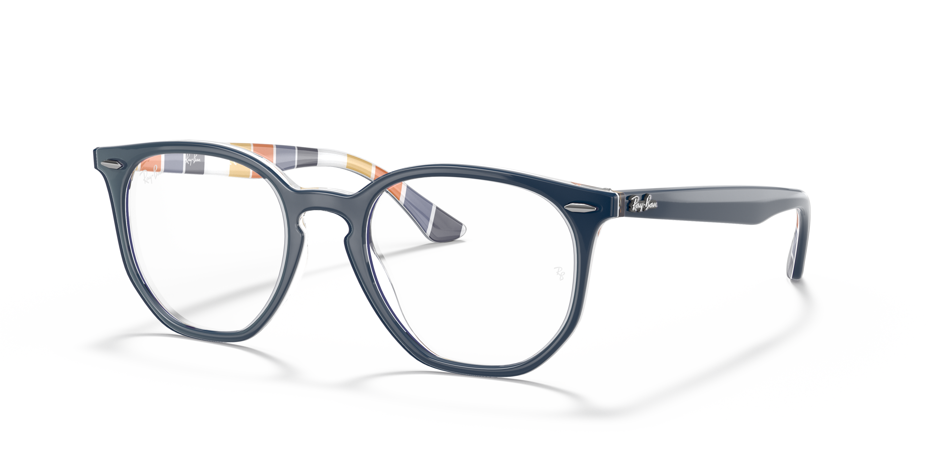Ray Ban Rb7151 Rb7151 Hexagonal Optics Eyeglasses with Dark Blue Frame - RB7151 | Ray ...