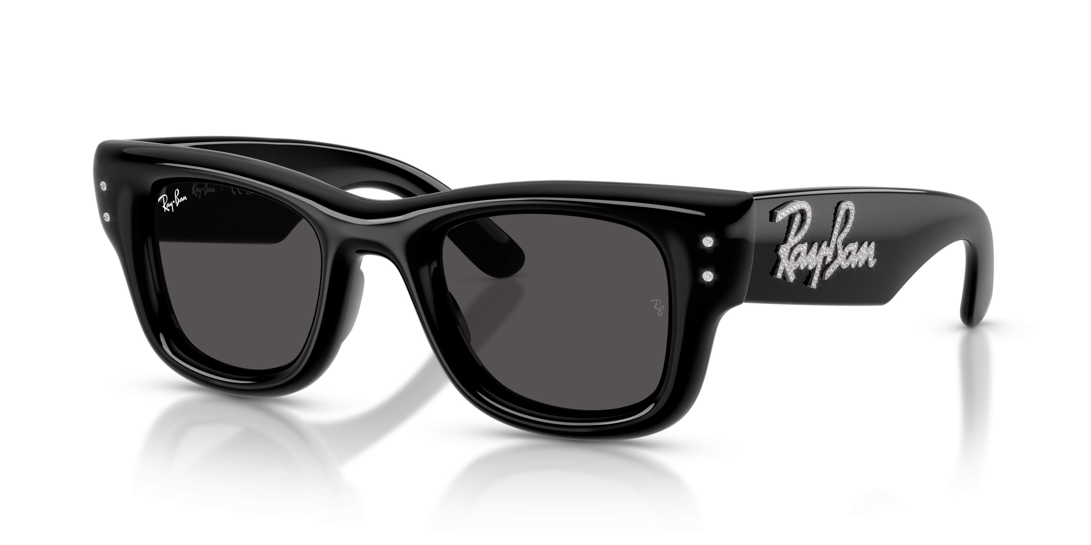 Wayfarer Puffer Crystal Edition Sunglasses in Black & Strass and Ultra ...