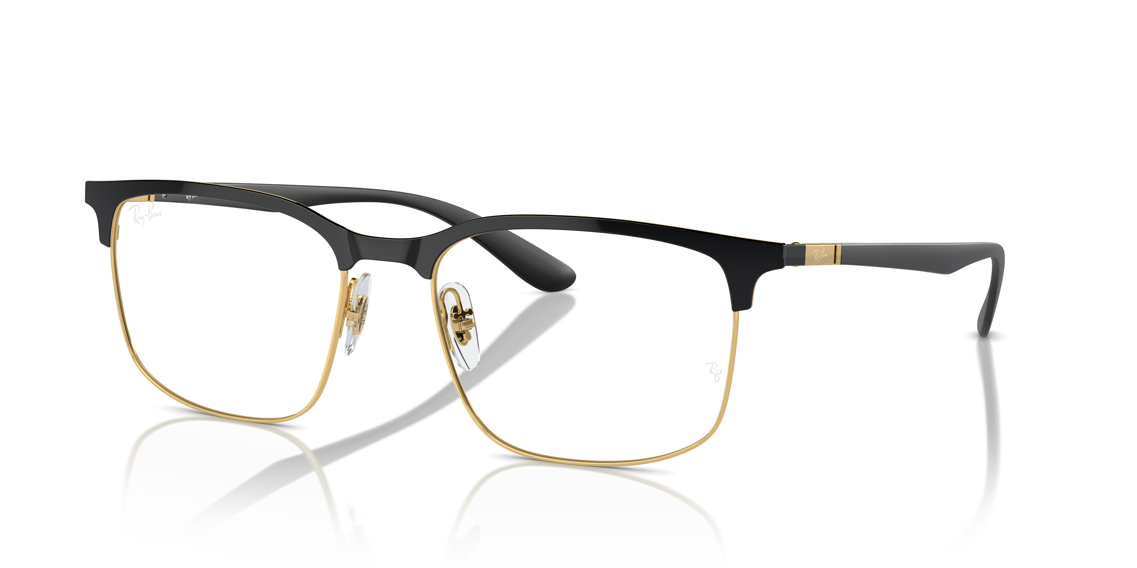 Rb6518 Optics Eyeglasses with Polished Black On Gold Frame (57-19 ...