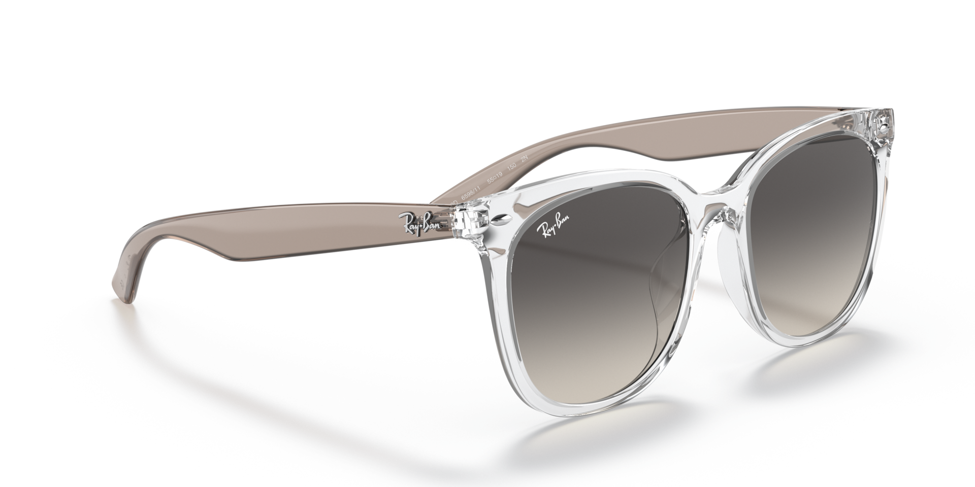 新品 レイバン RB4379D 6447/85 スクエア サングラス クリア RB4379D Sunglasses in Transparent and Grey Gradient (55-19