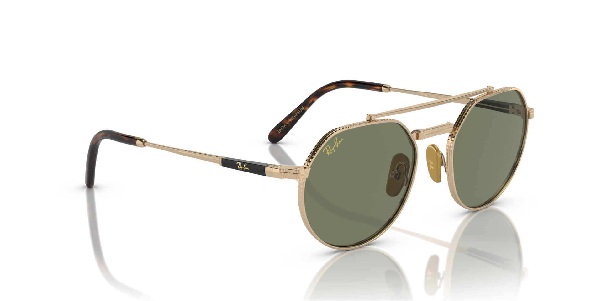 JACK II TITANIUM Sunglasses in Arista Gold and Green (53-20