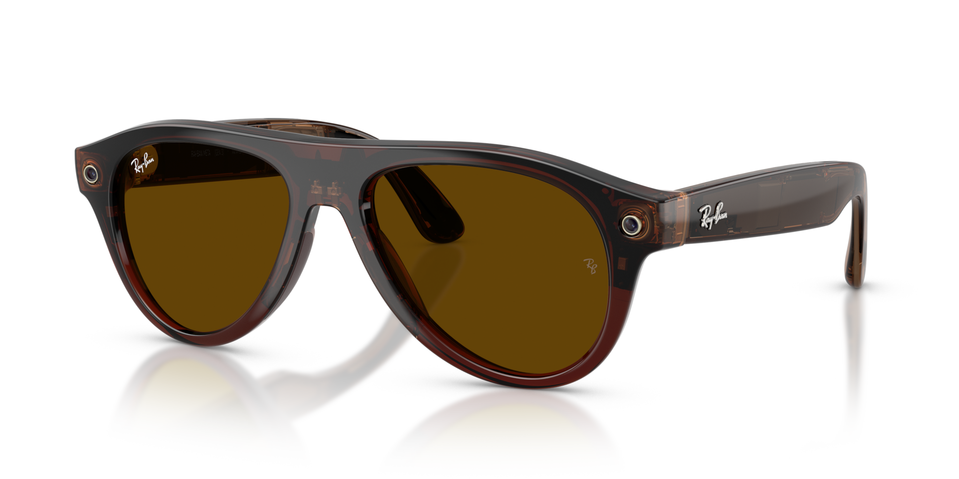 Ray-Ban Meta Aviator Gen 3, прозрачная коричневая оправа