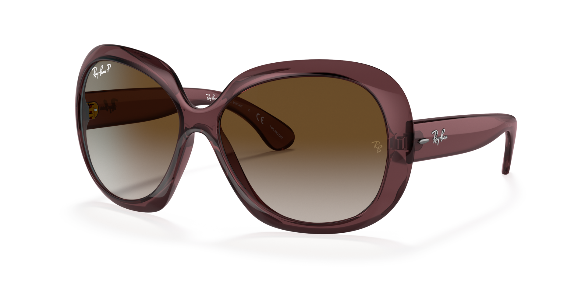 JACKIE OHH II TRANSPARENT — Transparent Dark Brown / Grey Gradient Brown Polarized