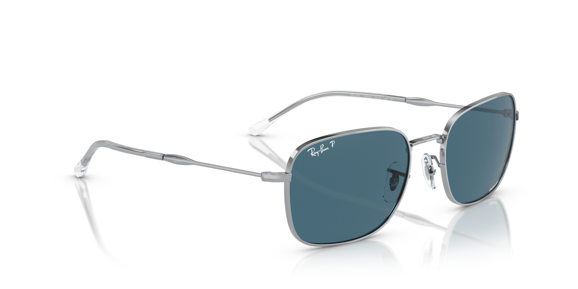 RB3706 POLARIZED+ LENSES Polarized Sunglasses in Silver and Blue