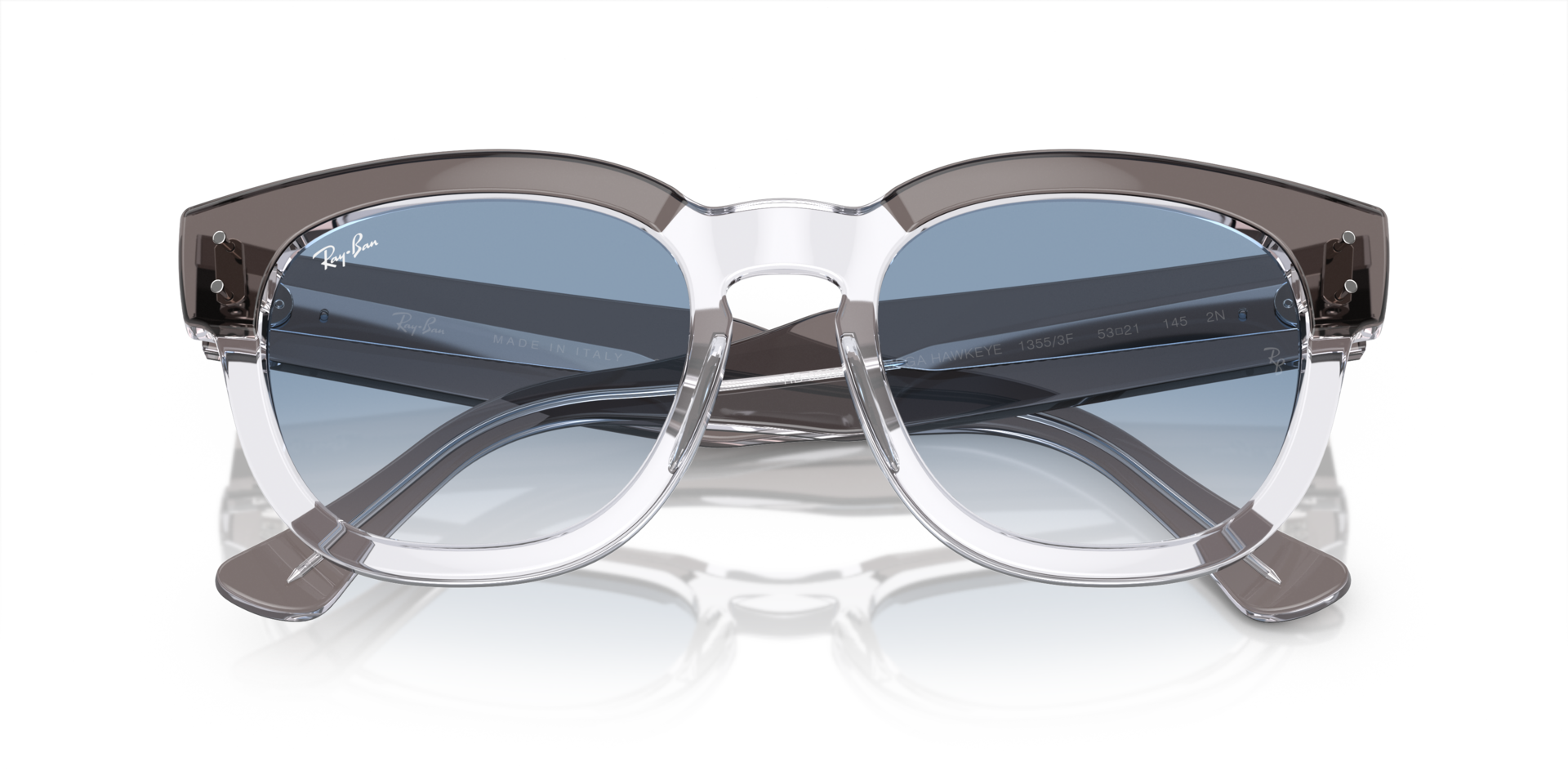MEGA HAWKEYE Sunglasses in Grey On Transparent and Clear/Blue (53
