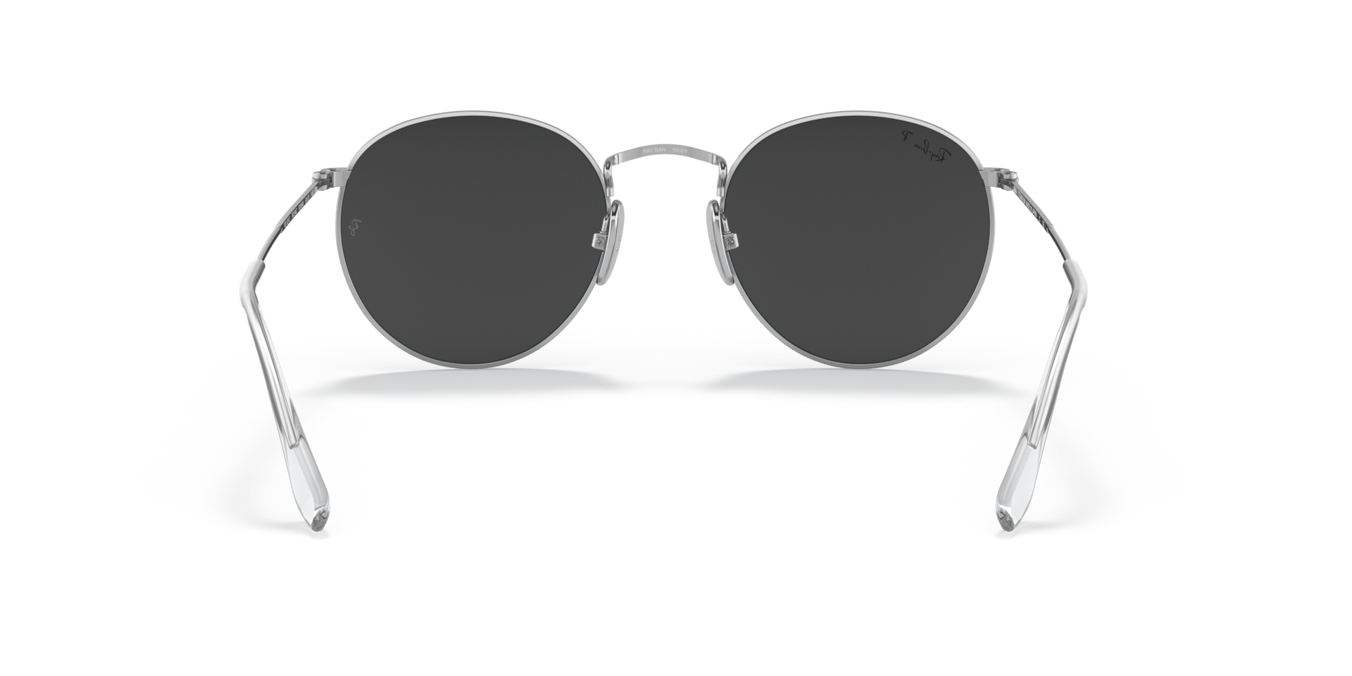 ROUND TITANIUM Polarised Sunglasses in Silver and Polarized Black