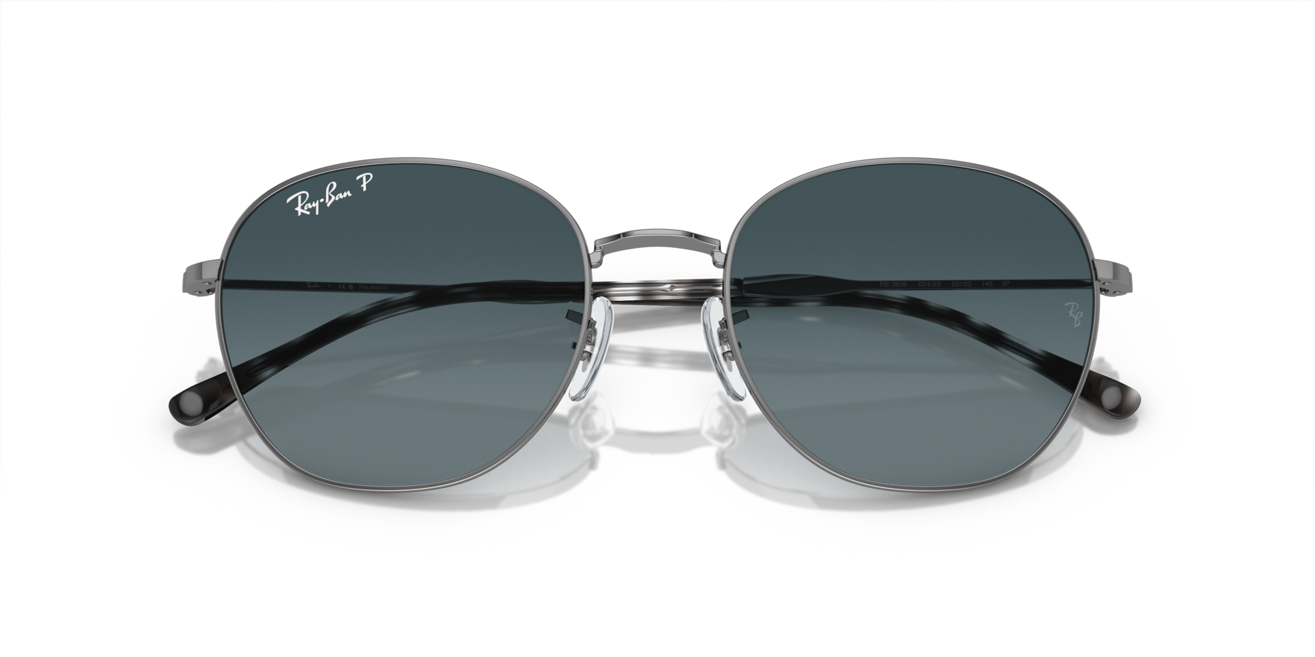 RB3809 Polarized Sunglasses in Gunmetal and Blue Polarized (55-20