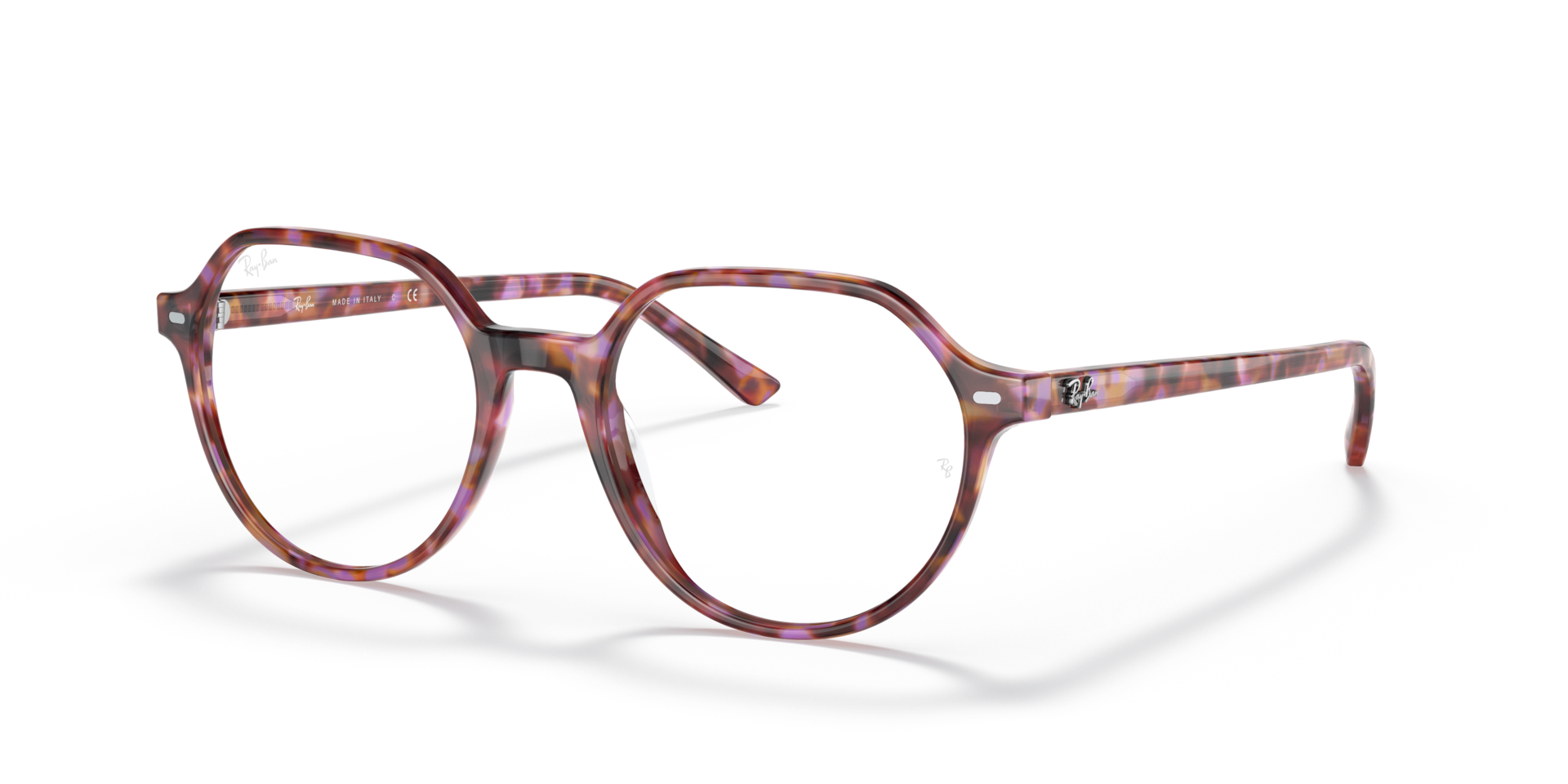 THALIA OPTICS Polarized Eyeglasses with Brown & Violet Havana and