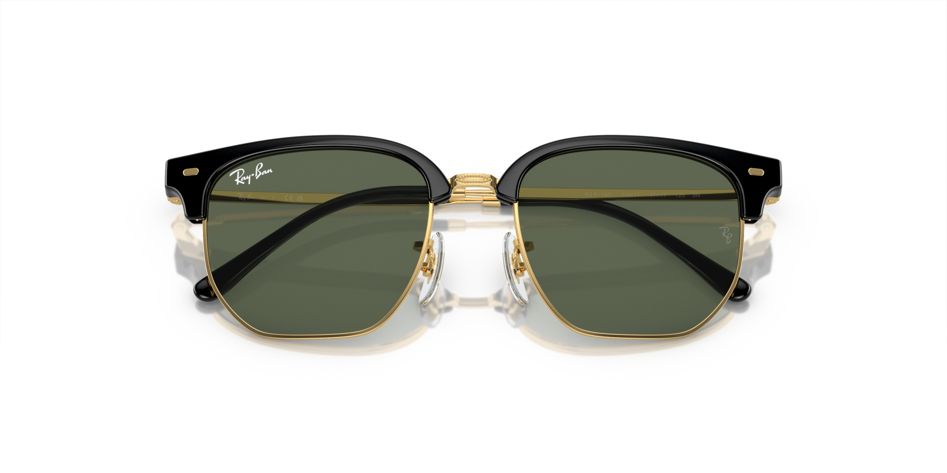 NEW CLUBMASTER KIDS Sunglasses in Black On Gold and Dark Green (47